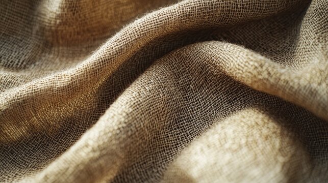 A detailed fabric swatch featuring a blend of ramie and bast fibers, highlighting the unique texture and natural luster, ideal for sustainable textiles illustration