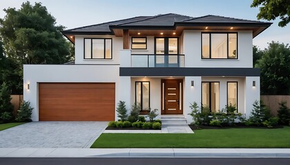Fototapeta premium Elegant Home Facade Photography with Stunning Modern Aesthetics