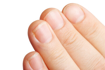 A hand with a white background