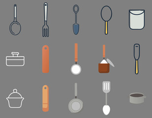 A high-quality vector illustration featuring kitchen tools, fresh ingredients, and a chef preparing a delicious meal. Perfect for restaurant branding, food blogs, recipe books, and culinary-themed des