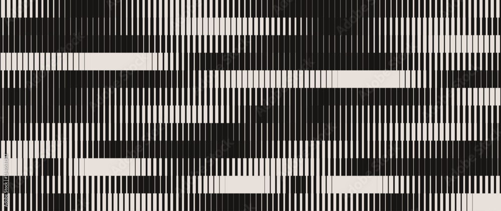 Poster Line Halftone Gradient Effect Pattern. Vertical Straight Lines Background. Black and White Abstract Texture with Parallel Stripes Thick to Thin. Vector Illustration.