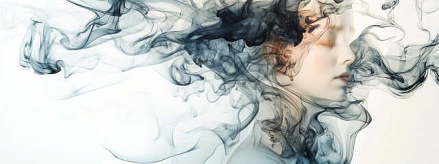 Fototapeta premium Wisps of color intertwine in an ethereal representation of beauty and calm. Generative AI