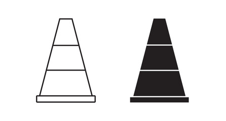 Construction cone set icon vector illustration Tools collection. on white background design