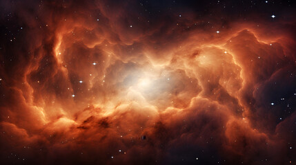 Fototapeta premium Enchanting nebula in the cosmic sky displaying swirling gas and dust in a beautiful celestial phenomenon of the universe.