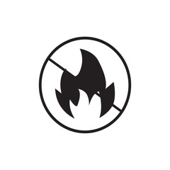 No fire restriction vector icon black color