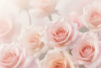 Fototapeta premium beautiful Pink Roses Background with Glitter & Sparkles, Boho Chic Pink Roses Background for Trendy Designs, Pink Rose Close-Up with Gentle Soft Focus