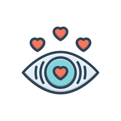 Color illustration icon for love