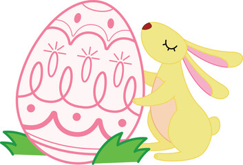 Bunny with a Giant Easter egg 
