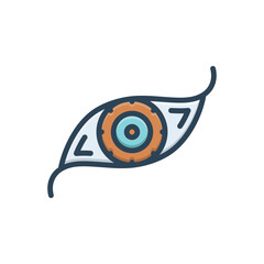 Color illustration icon for vision