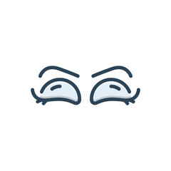 Color illustration icon for closed eye