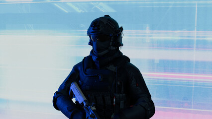 Tactical Soldier on Guard