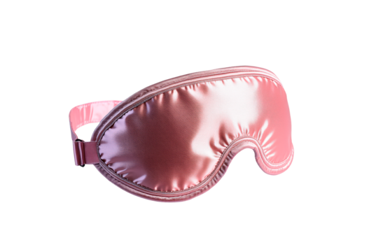 Stylish pink sleep mask isolated on transparent background