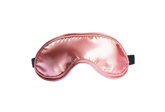 Stylish pink sleep mask isolated on transparent background