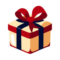 Wrapped gift box with ribbon