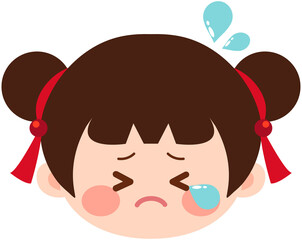 Chinese Cute Girl Face Cry 