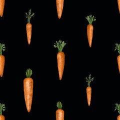 carrots Seamless pattern of carrots , orange vegetables, fabric pattern for children kid