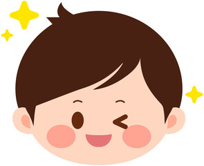 Chinese Cute Boy Face Wink 