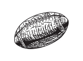 Illustration of an Sport Equipment American Football Handdrawn