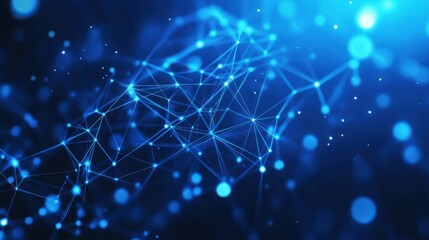 a blue background with lines and networks