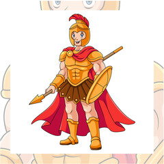 Ares greek mythology cartoon mascot character design