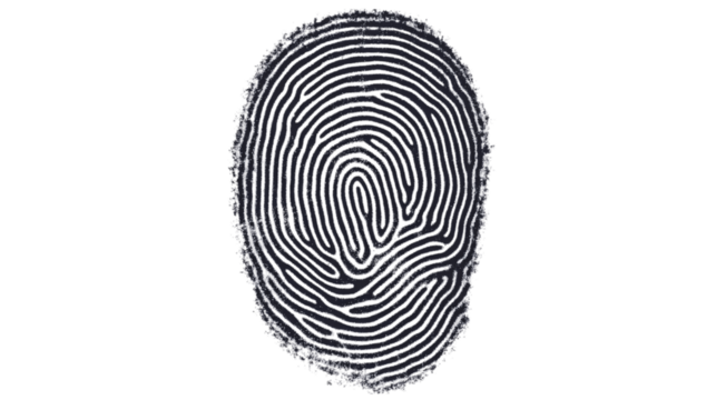 Fingerprint scan ??, identity and security. Transparent background. --ar 16:9