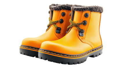 Bright yellow boots ready for adventure on a rainy day in a cozy outdoor setting
