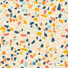 Cute handdrawn terrazzoinspired pattern with tiny pastel fragments, delicate sketch lines, and a clean look