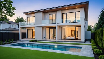 Fototapeta premium Real Estate House Exterior Photography with a Sleek Modern Design