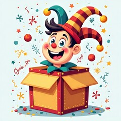 Funny and Colorful April Fools' Day Graphic with a Cartoon Expression