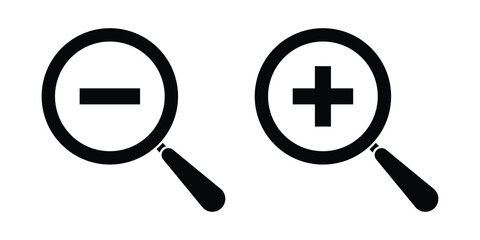 Zoom in and zoom out icon vector illustration