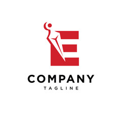 Letter E kunai Logo Icon Vector