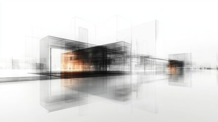 Obraz premium Abstract architectural visualization displays a conceptual building design
