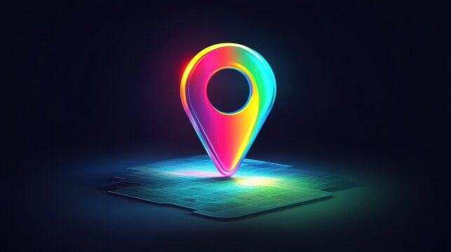 Location pin on green map marker icon with modern design and vibrant colors illustration