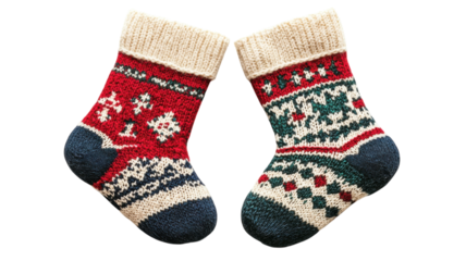 Festive hand-knit socks showcase holiday cheer and cozy warmth during winter gatherings