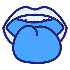 Tongue blue icon