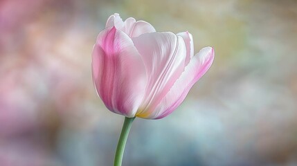 Fototapeta premium Delicate Pink Tulip in Soft Focus