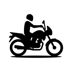 Silhouette icon of a motorcycle rider