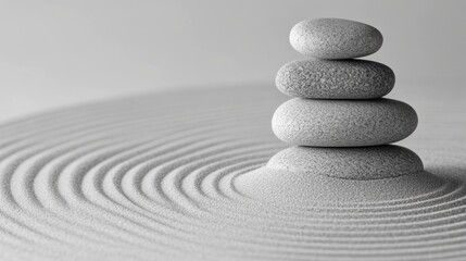 Zen stones on a sand mandala