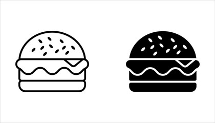 Burger icon set. cheese burger Symbol. hamburger sign. for mobile concept and web design. vector illustration on white background