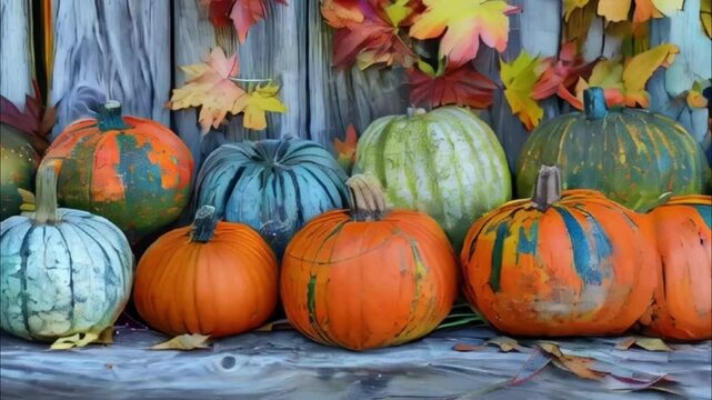 Bright holiday composition for happy celebrate Thanksgiving, abstract vivid composition consists of background