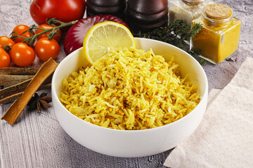 Indian cuisine lemon basmati rice