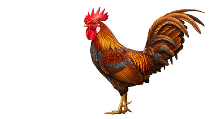 Fototapeta premium colorful full body rooster isolated on transparent background generative ai png Strutting Rooster in Full Color