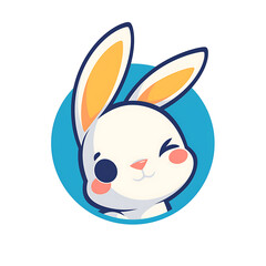 Obraz premium Adorable and Playful Rabbit Engaged in Various Activities, Minimalist and Logo-Style Designs illustrator.