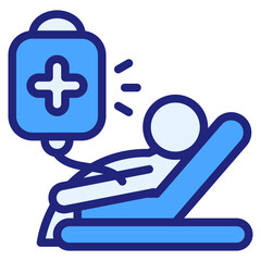 Male chemotherapy blue icon
