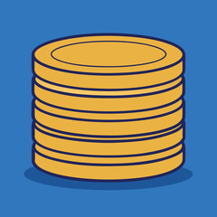 Vector illustration of a stack of gold coins, A vector illustration of a stack of gold coins, symbolizing wealth, savings, and financial growth. Ideal for finance, investment, and economy-related them