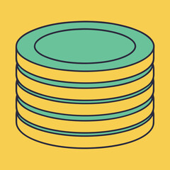 Vector illustration of a stack of coins, A vector illustration of a stack of coins, symbolizing savings, wealth, and financial growth. Ideal for money, finance, and investment themes.
