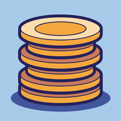 Vector illustration of a stack of coins, A vector illustration of a stack of coins, representing wealth, savings, and financial growth. Ideal for money, finance, and investment-related themes.
