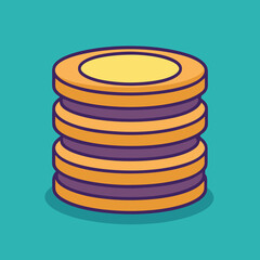 Vector illustration of a stack of coins, A vector illustration of a stack of coins, representing wealth, savings, and financial growth. Ideal for money, finance, and investment-related themes.
