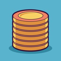 Vector illustration of a stack of coins, A vector illustration of a stack of coins, symbolizing wealth, savings, and financial growth. Ideal for money, finance, and investment themes.
