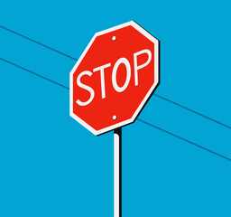 Stop signage board realistic illustration